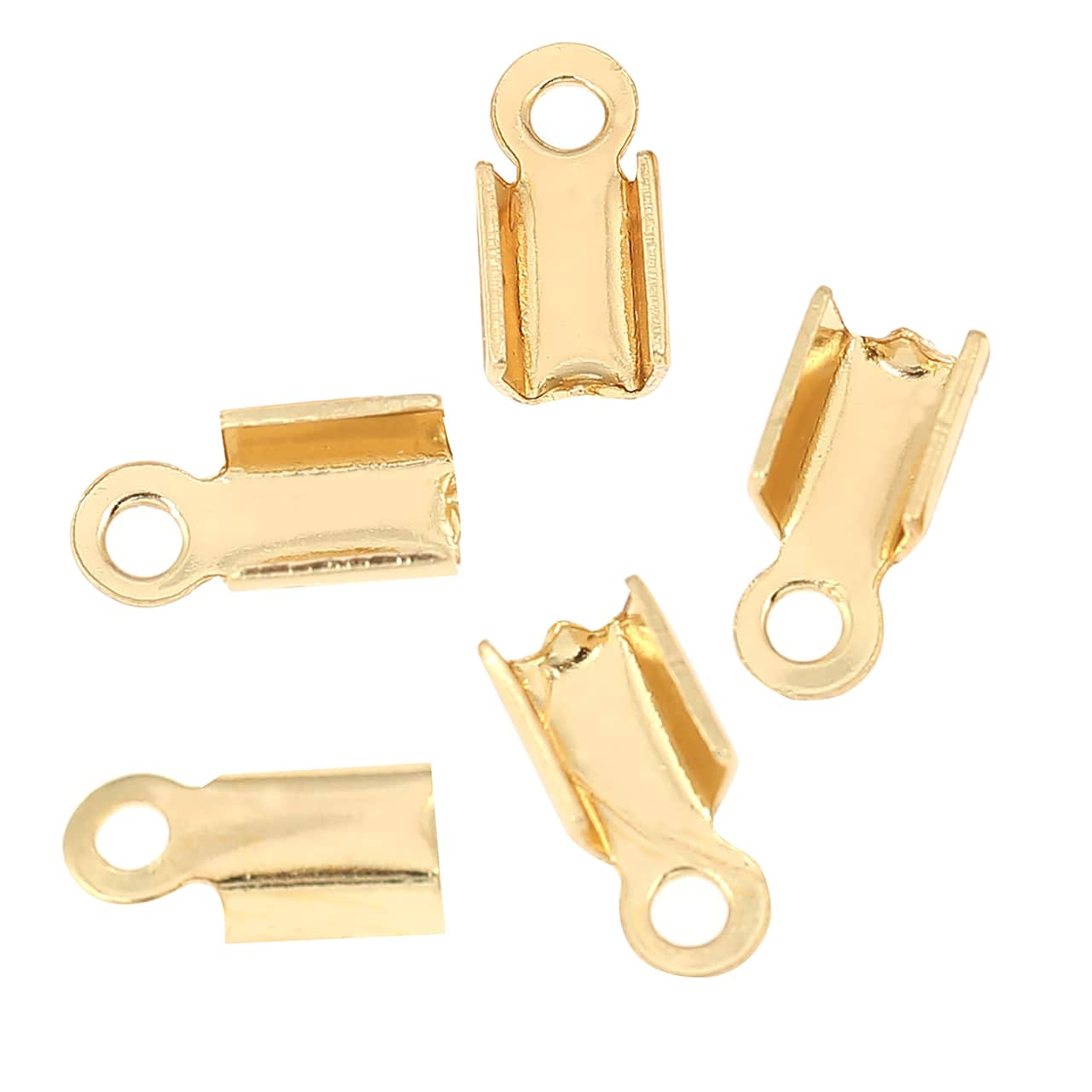 9.5mm Gold Folding End Crimps, 56ct. by Bead Landing&#x2122;